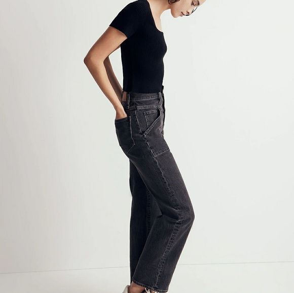 Madewell squre-neck cropped sweater tee - Picture 3 of 4
